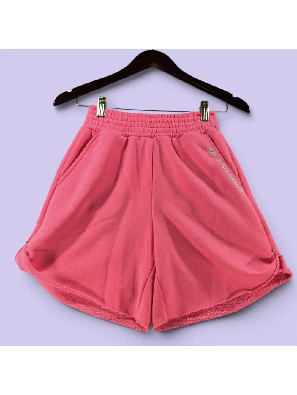 Bershka Hot Pink Raw Hem Sweat Shorts Size S